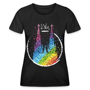 Köln Pride Kölner Dom Regenbogen Community - Frauen Funktions-T-Shirt - Schwarz - Vorne - AI Model Female 172 light (172cm)