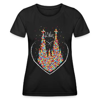 Kölner Dom Köln Cologne Kölle Colonia Karneval - Frauen Funktions-T-Shirt - Schwarz - Vorne - AI Model Female 172 light (172cm)
