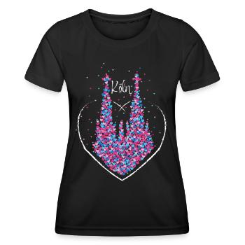 Kölner Dom Rot Köln Cologne Kölle Colonia Karneval - Frauen Funktions-T-Shirt - Schwarz - Vorne - AI Model Female 172 light (172cm)