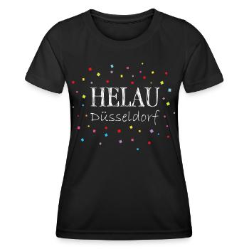 Helau Düsseldorf Karneval Konfetti Kostümersatz - Frauen Funktions-T-Shirt - Schwarz - Vorne - AI Model Female 172 light (172cm)