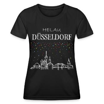 Skyline Düsseldorf Karneval Helau Kostümersatz - Frauen Funktions-T-Shirt - Schwarz - Vorne - AI Model Female 172 light (172cm)