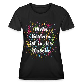 Karneval Konfetti Ersatzkostüm Kostümersatz Jeck - Frauen Funktions-T-Shirt - Schwarz - Vorne - AI Model Female 172 light (172cm)