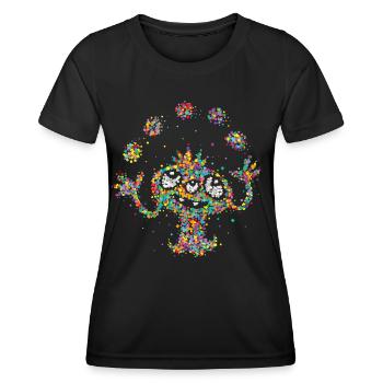 Confetti Monster Costume Remplacement Fastelovend Carnaval - T-shirt sport Femme - noir - Devant - AI Model Female 172 light (172cm)