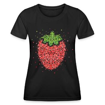 Costume de fraise Remplacement Carnaval Cadeau Carnaval - T-shirt sport Femme - noir - Devant - AI Model Female 172 light (172cm)