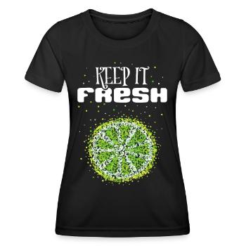Remplacement du costume de chaux Carnaval Confettis - T-shirt sport Femme - noir - Devant - AI Model Female 172 light (172cm)