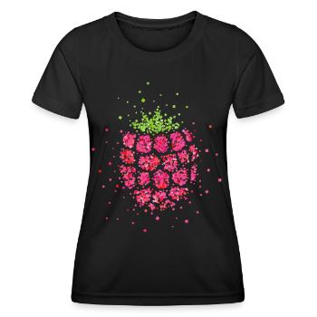 Raspberry Costume Remplacement Carnaval Confettis - T-shirt sport Femme - noir - Devant - AI Model Female 172 light (172cm)