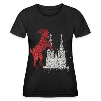 Cathédrale de Cologne Cologne Rouge Blanc Kölle Carnaval Confettis - T-shirt sport Femme - noir - Devant - AI Model Female 172 light (172cm)