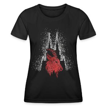 Cathédrale de Cologne Cologne Rouge Blanc Kölle Carnaval Carnaval - T-shirt sport Femme - noir - Devant - AI Model Female 172 light (172cm)