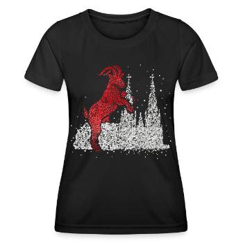 Cathédrale de Cologne Rouge Blanc Kölle Cologne Colonia Cologne - T-shirt sport Femme - noir - Devant - AI Model Female 172 light (172cm)