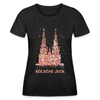 Konfetti im Herz Kölner Karneval Kostümersatz - Frauen Funktions-T-Shirt - Schwarz - Vorne - AI Model Female 172 light (172cm)
