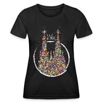 Köln Kölner Dom Karneval Fasching Ersatzkostüm - Frauen Funktions-T-Shirt - Schwarz - Vorne - AI Model Female 172 light (172cm)