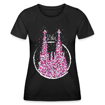 Kölner Dom Karneval Konfetti Kölsch Kölle Colonia - Frauen Funktions-T-Shirt - Schwarz - Vorne - AI Model Female 172 light (172cm)