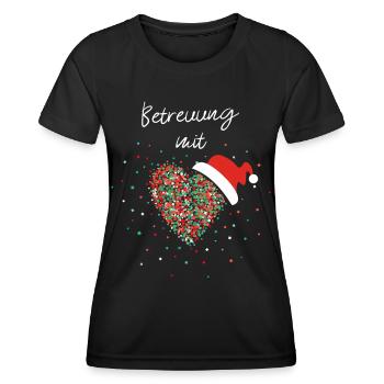 Betreuung mit Herz Pflegekräfte Weihnachtsgeschenk - Frauen Funktions-T-Shirt - Schwarz - Vorne - AI Model Female 172 light (172cm)