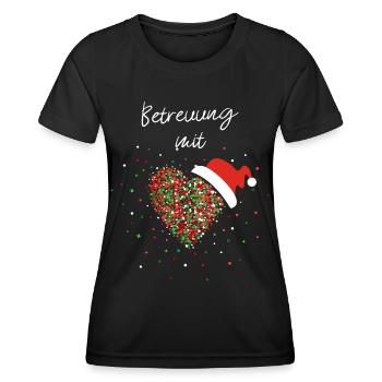 Betreuung mit Herz Pflegekräfte Betreuerin X-Mas - Frauen Funktions-T-Shirt - Schwarz - Vorne - AI Model Female 172 light (172cm)