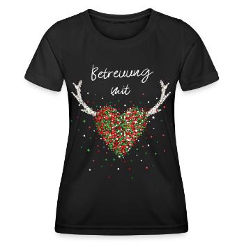 Betreuung mit Herz Pflegekräfte Weihnachtsgeschenk - Frauen Funktions-T-Shirt - Schwarz - Vorne - AI Model Female 172 light (172cm)