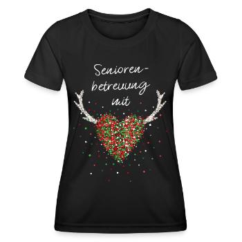 Seniorenbetreuung Mit Herz Weihnachtsfeier - Frauen Funktions-T-Shirt - Schwarz - Vorne - AI Model Female 172 light (172cm)