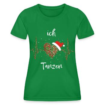 Tanzen Tänzer Tanzschule Christmas Weihnachtsmotiv - Frauen Funktions-T-Shirt - Kelly Green - Vorne - AI Model Female 172 dark (172cm)