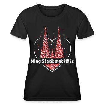 Kölner Karneval Dom Köln Colonia Fasnacht Jeck - Frauen Funktions-T-Shirt - Schwarz - Vorne - AI Model Female 172 light (172cm)