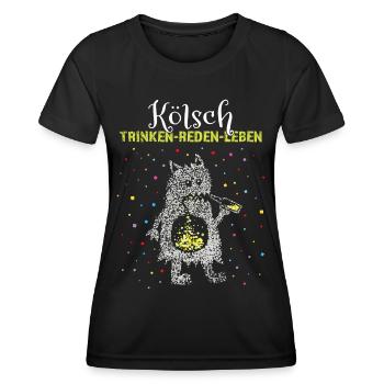 Kölsch Köln Kölle Colonia Karneval Fasching Jecken - Frauen Funktions-T-Shirt - Schwarz - Vorne - AI Model Female 172 light (172cm)
