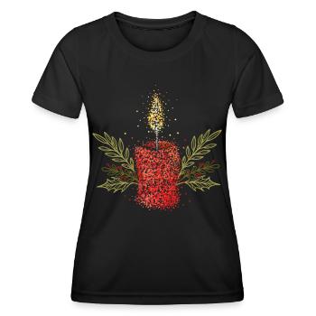 Bougie de l’Avent Saison de l’Avent Couronne de l’Avent - T-shirt sport Femme - noir - Devant - AI Model Female 172 light (172cm)