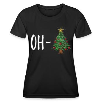 Oh arbre de Noël arbre de Noël arbre de Noël Arbre de Noël - T-shirt sport Femme - noir - Devant - AI Model Female 172 light (172cm)