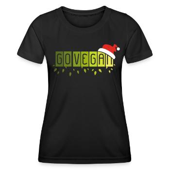Go Vegan Vegan Vegan Christmas time St. Nicholas - Women's Functional T-Shirt - black - Front - AI Model Female 172 light (172cm)