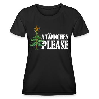 Ä Tännchen please Weihnachtsbaum Weihnachten Xmas - Frauen Funktions-T-Shirt - Schwarz - Vorne - AI Model Female 172 light (172cm)