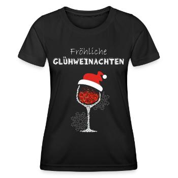 Glühweinachten Glühwein Nikolausmütze Glühweinzeit - Frauen Funktions-T-Shirt - Schwarz - Vorne - AI Model Female 172 light (172cm)