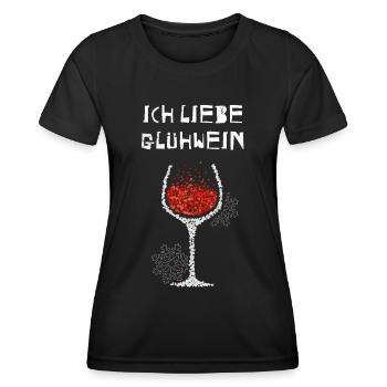 Glühwein Nikolaus Weinachtsmarkt Glühweinstand - Frauen Funktions-T-Shirt - Schwarz - Vorne - AI Model Female 172 light (172cm)