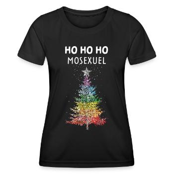 Arbre de Noël gay Arc-en-ciel LGBTQ Pride - T-shirt sport Femme - noir - Devant - AI Model Female 172 light (172cm)