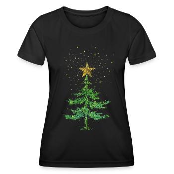 Weihnachtsbaum Christbaum Weihnachtsstern - Frauen Funktions-T-Shirt - Schwarz - Vorne - AI Model Female 172 light (172cm)