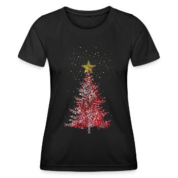 Weihnachtsstern Weihnachtsbaum Christbaum Sterne - Frauen Funktions-T-Shirt - Schwarz - Vorne - AI Model Female 172 light (172cm)