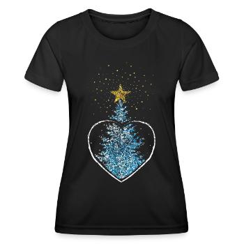 Christmas tree Christmas tree Christmas tree decorations - Women's Functional T-Shirt - black - Front - AI Model Female 172 light (172cm)