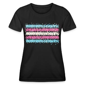 Drapeau transsexuel transsexuel transgenre - T-shirt sport Femme - noir - Devant - AI Model Female 172 light (172cm)