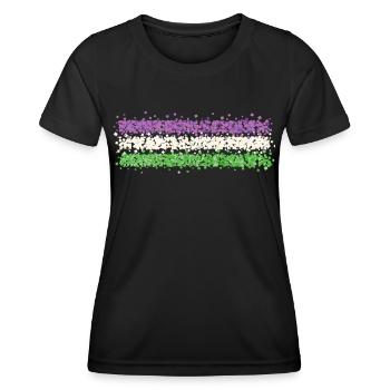 Genderqueer Genderfluid Nonbinary Flag Queer - Women's Functional T-Shirt - black - Front - AI Model Female 172 light (172cm)
