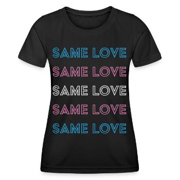 Transgenre Transsexuel Même amour Transsexuels - T-shirt sport Femme - noir - Devant - AI Model Female 172 light (172cm)