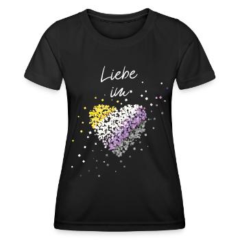L’amour dans le cœur Asexuel Asexualité ACE Asexuels - T-shirt sport Femme - noir - Devant - AI Model Female 172 light (172cm)