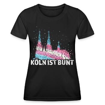 Kölner Dom Köln Kölle Transgender Transsexuell - Frauen Funktions-T-Shirt - Schwarz - Vorne - AI Model Female 172 light (172cm)