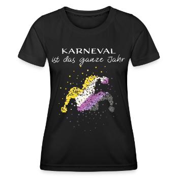 Carnival Fool's Cap Asexual Asexuality - Women's Functional T-Shirt - black - Front - AI Model Female 172 light (172cm)