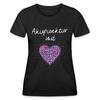 Akupunktur mit Herz Akupunkteur Akupunkturtherapie - Frauen Funktions-T-Shirt - Schwarz - Vorne - AI Model Female 172 light (172cm)