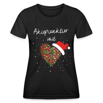Akupunktur mit Herz Akupunkteurin Weihnachtsmütze - Frauen Funktions-T-Shirt - Schwarz - Vorne - AI Model Female 172 light (172cm)