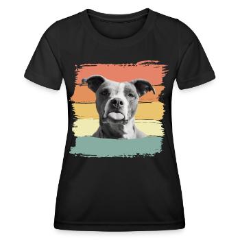 Drôle de chien tire la langue À tous mes ennemis - T-shirt sport Femme - noir - Devant - AI Model Female 172 light (172cm)