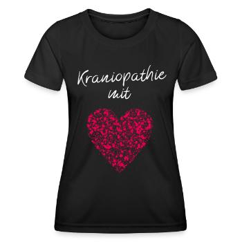 Kraniopathie mit Herz Chiropraktik Kranio Medizin - Frauen Funktions-T-Shirt - Schwarz - Vorne - AI Model Female 172 light (172cm)