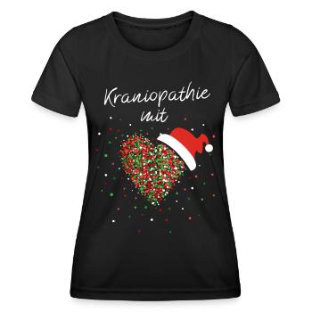 Kraniopathie mit Herz Chiropraktik Nikolausmütze - Frauen Funktions-T-Shirt - Schwarz - Vorne - AI Model Female 172 light (172cm)