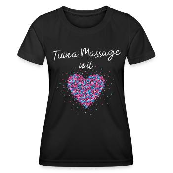 Tuina Massage mit Herz Masseurin Fussmassage - Frauen Funktions-T-Shirt - Schwarz - Vorne - AI Model Female 172 light (172cm)