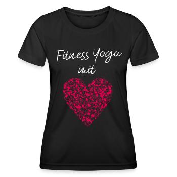 Fitness Yoga mit Herz Yogalehrerin Yogakurs - Frauen Funktions-T-Shirt - Schwarz - Vorne - AI Model Female 172 light (172cm)