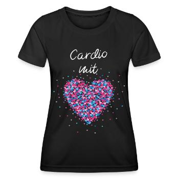Cardio mit Herz Cardiotraining Krafttraining - Frauen Funktions-T-Shirt - Schwarz - Vorne - AI Model Female 172 light (172cm)