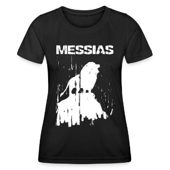 Messiah Leo Jesus God Savior Bible Faith - Women's Functional T-Shirt - black - Front - AI Model Female 172 light (172cm)