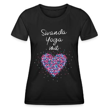 Sivanda Yoga mit Herz Yogalehrerin Yogakurs Sport - Frauen Funktions-T-Shirt - Schwarz - Vorne - AI Model Female 172 light (172cm)
