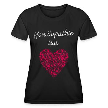 Homöopathie mit Herz Heilkunde Alternative Medizin - Frauen Funktions-T-Shirt - Schwarz - Vorne - AI Model Female 172 light (172cm)